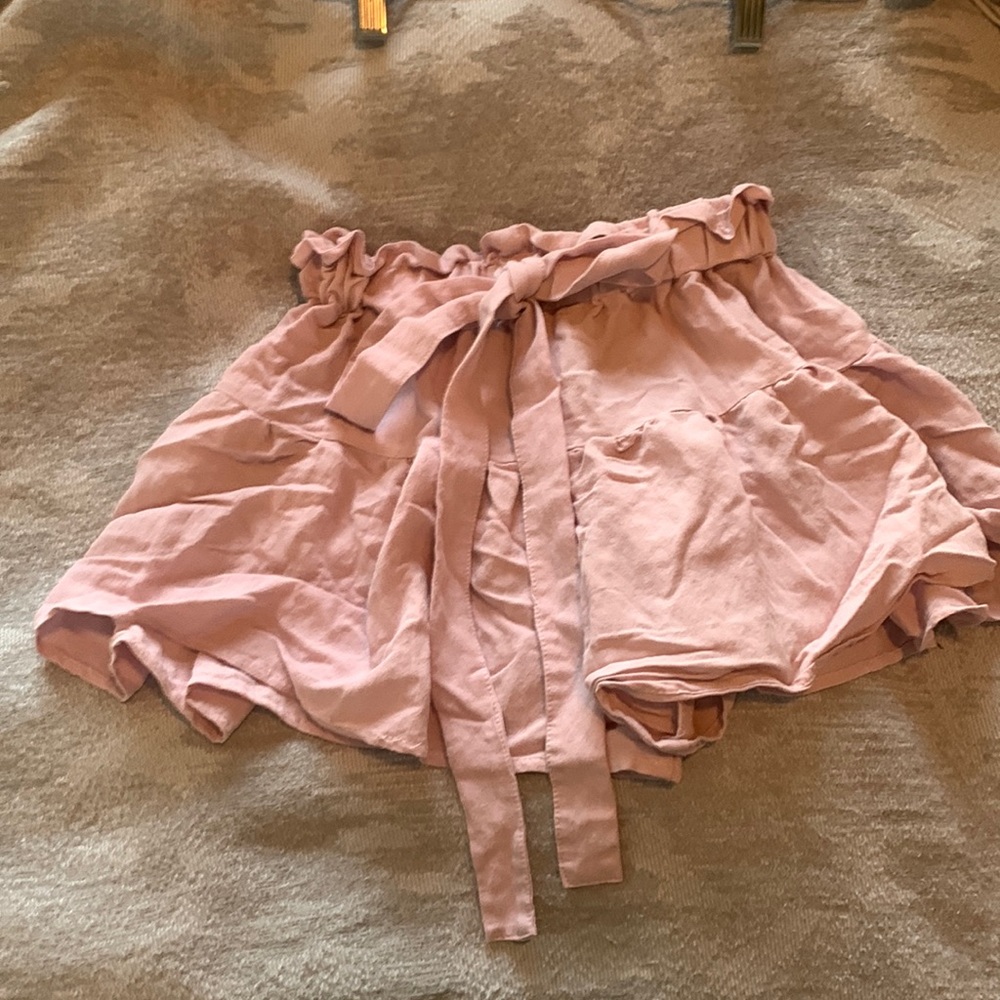 Simplee Pink Drawstring Shorts Large